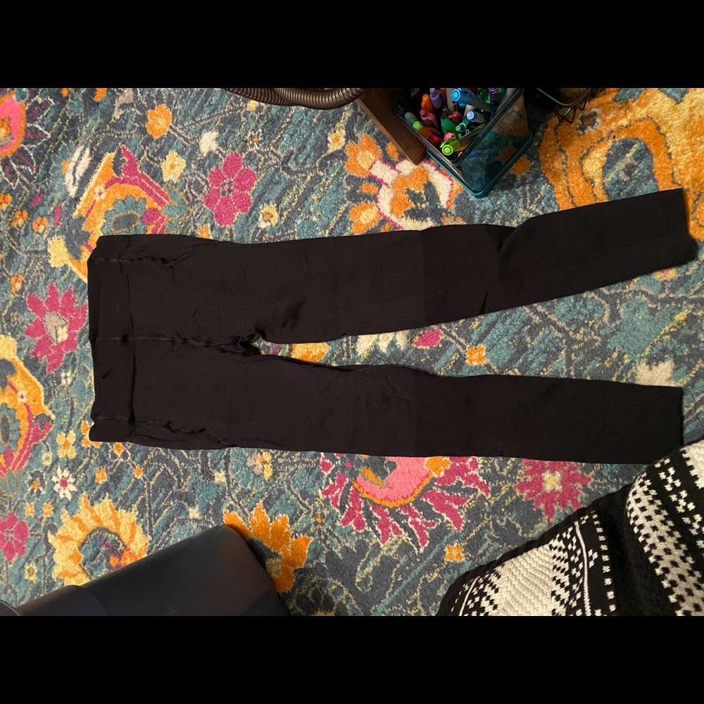 black RejuvaWear footless compression leggings